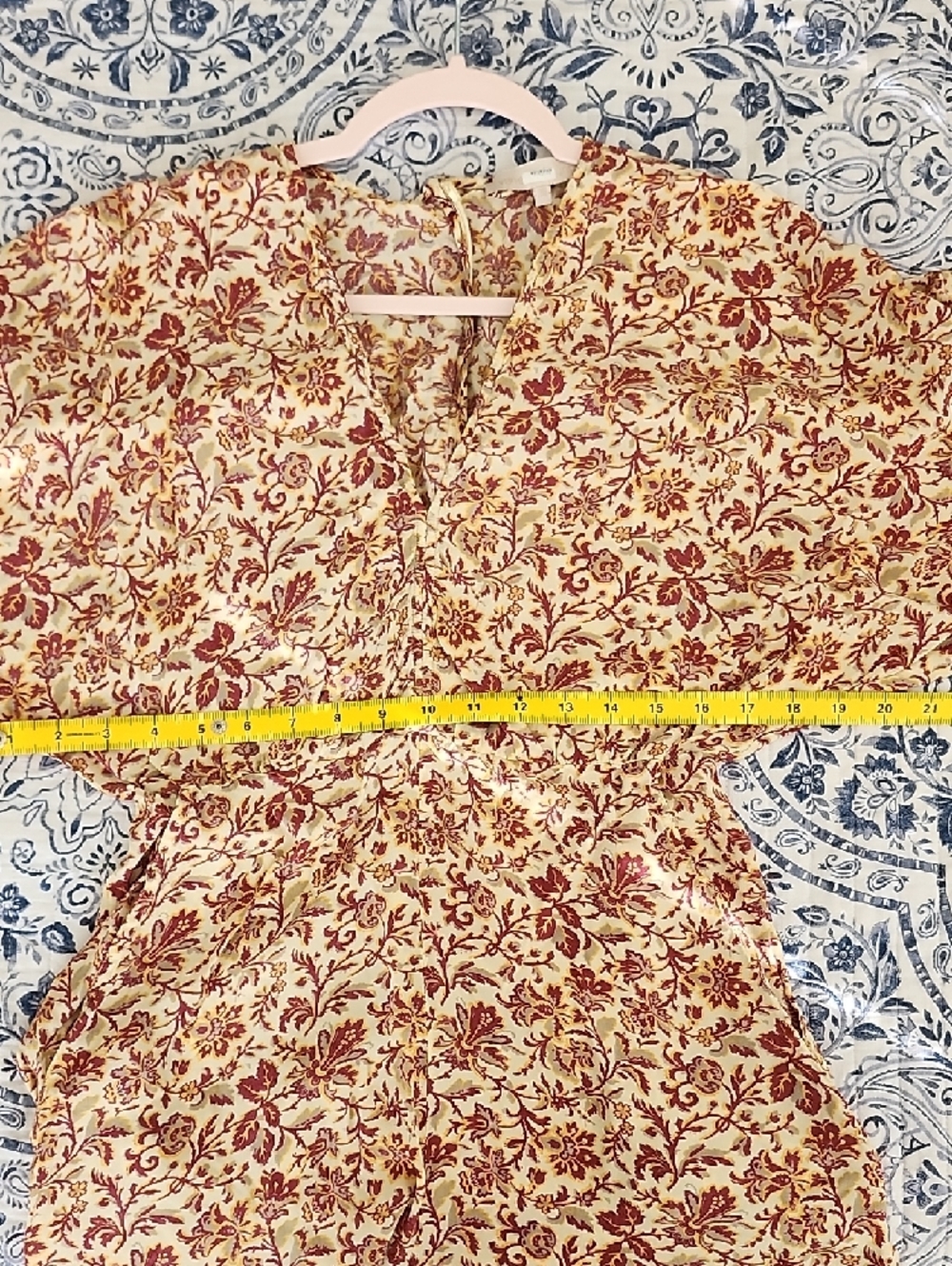 Vanessa Bruno Cream and Burgundy Floral Jumpsuit - Picture 3 of 4